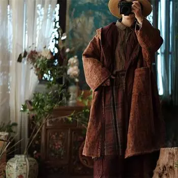 Johnature женские винтажные зимние парки с капюшоном, свободные повязки с длинными рукавами, хлопковые пальто, парки с карманами