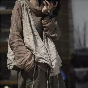 Johnature женские зимние повседневные однотонные винтажные китайские стильные ретро-топы без рукавов One Size бежевый