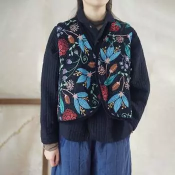 Johnature женский винтажный жаккардовый жилет без рукавов свободный утепленный жилет весенний хлопковый повседневный жилет