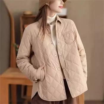 Johnature Женское Осеннее Нишевое Однотонное Пальто С Отложным Воротником Однобортное Свободное Пальто Длинные Рукава L чёрный