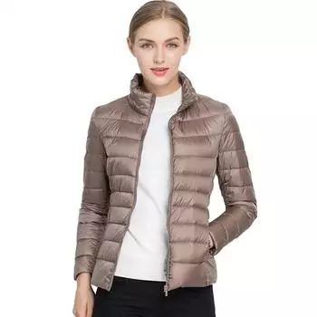 Johnature женское пальто осень-зима теплая белая куртка на утином пуху теплые тонкие пальто на молнии L синий/розовый