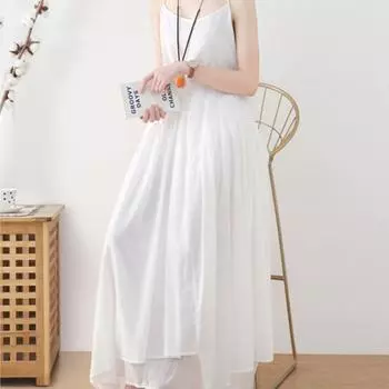 Johnature женское весеннее нишевое платье без рукавов нестандартной формы, свободное однотонное платье в китайском стиле с круглым вырезом One Size чёрный