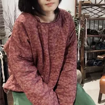 Johnature Женское Зимнее Принт Винтаж Длинные Рукава Мода O-образный Вырез Китайский Стиль Повседневные Пальто One Size