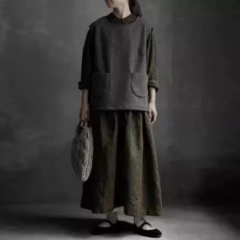 Johnature Зимние универсальные женские жилеты Японские винтажные однотонные жилеты без рукавов с карманами