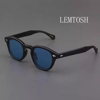 Johnny Depp Lemtosh поляризационные солнцезащитные очки мужские солнцезащитные очки женские роскошные брендовые винтажные очки в ацетатной оправе Small 44 with box-P