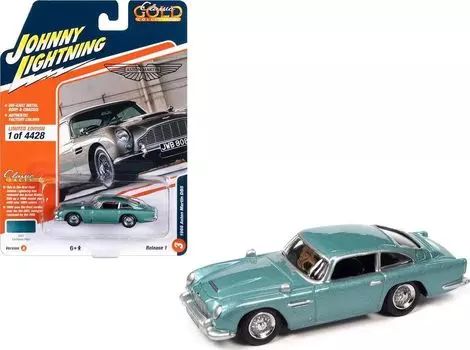 Johnny Lightning Aston Martin DB5 1966 Blue Classic Gold Aston Martin Mini Car 1/64 [Предмет]