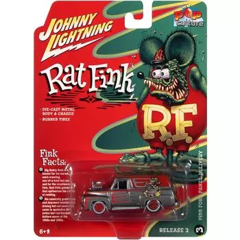 Johnny Lightning Johnny Lightning Rat Fink 1955 Ford Panel Delivery Blower Rat Fink Mini Car 164 с двигателем [Предмет]