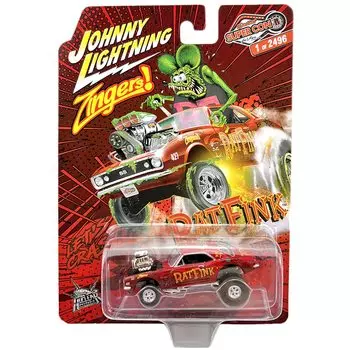Johnny Lightning Rat Fink 1967 Chevy Camaro Zinger SUPERCON Эксклюзивный мини-автомобиль Rat Fink 164 - [Предмет]