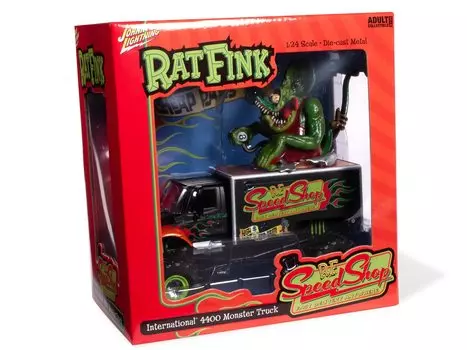 Johnny Lightning Rat Fink Speed Shop Monster Truck Scale Diecast 124 чёрный