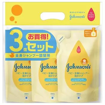 Johnson Baby Шампунь для всего тела пенного типа, сменная насадка 350 мл x 3 пакета x 5 наборов, 15 шт. Детское мыло для новорожденных, сменная насадка (общее количество сумок)