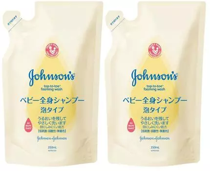 Johnson Baby Шампунь для всего тела пенный, сменная упаковка 350 мл x 2 [Оптовая закупка]