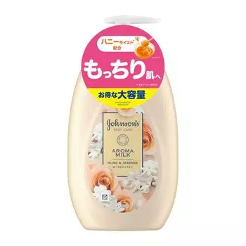 Johnson Body Care Extra Care Aroma Milk 500 мл Аромат розы и жасмина Крем для тела большой емкости Молочко для тела Лосьон с дозатором Увлажняющий