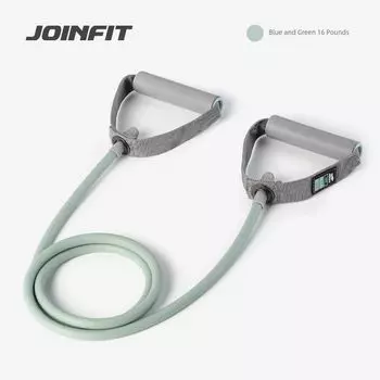 Joinfit One-Strap Handle Elastic String Fitness Lifting Core Grip Multifunctional Yoga Stretch Belt 16 pounds Isatis Blue Green