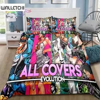 JoJolion Adventure Комплект постельного белья Single Twin Full Queen King Size Комплект постельного белья для взрослых и детей в спальню с рисунком аниме Подарочный комплект EU Single 135x200cm