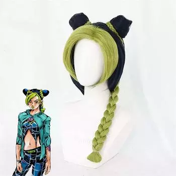 Jolyne Cujoh Kujo Cosplay Stone Ocean Cosplay Jojo Bizarre Adventure Cosplay Heat Resistant Synthetic Anime Wigs + Wig Cap One Size