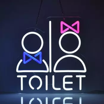 JOMOBUTY Туалет Неоновый светодиодный светильник с регулируемой яркостью TOLIET Неоновый светильник Магазин Магазин Супермаркет Магазин Мероприятие Ручной мытье Туалет Неоновая трубка Питание от USB Знак, Многоступенчатый знак,
