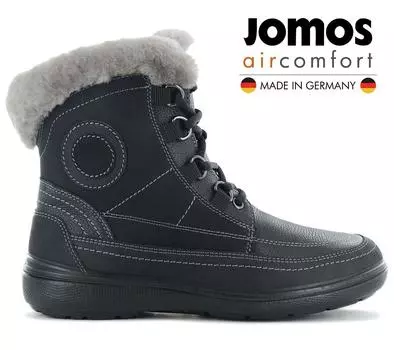 JOMOS Freewalk 806501 - женские зимние ботинки туфли на овчине на подкладке из черной кожи ОРИГИНАЛ EU 37 UK 4 чёрный