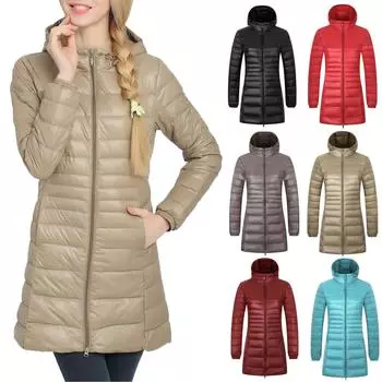 Jonathan Женская легкая верхняя одежда с капюшоном на молнии пальто пуховики M чёрный