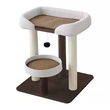 JOOHY Кошачья башня, домик для кошек, домик для кошек, популярная игрушка из натурального сизаля, круглый угловой дизайн, стильный, простой, экономящий место, устойчивый белый