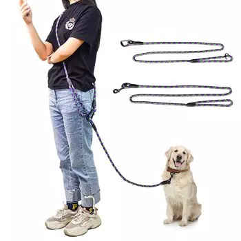 JOPOY поводок для собак большой поводок для дрессировки собак поводок для дрессировки на плечо длинный поводок поводок для дрессировки домашних животных 3M/4M маленький, средний, (Фиолетовый, 3М) фиолетовый