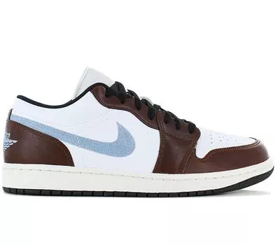 Jordan 1 Low SE - Мужские кроссовки кожаные бело-коричневые FQ7832-142 ОРИГИНАЛ EU 40.5 US 7.5 белый