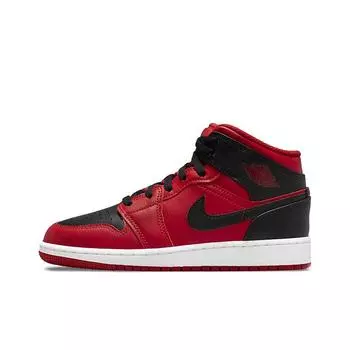 Jordan 1 Mid Reverse Bred Vintage basketball shoes Male
