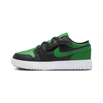 Jordan 1 Низкий ALT Черный Счастливый Зеленый Белый (PS) Детские кроссовки BQ6066-065 28