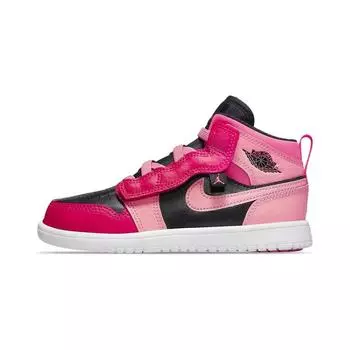 Jordan 1 Средний ALT Коралловый мел (PS) Детские кроссовки Pinksicle Rush-розовый-черный AR6351-662 35
