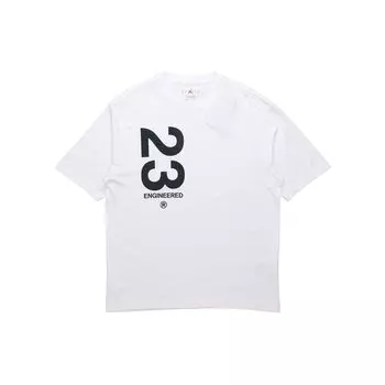 Jordan 23 Engineered Allover Print Повседневная спортивная футболка с круглым вырезом с короткими рукавами Мужские топы Белый CZ4909-100 M