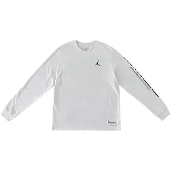 Jordan 23 Engineered Series Simple Letter Print Футболка с круглым вырезом и длинным рукавом для мужчин, топы, белая AT8814-100 L