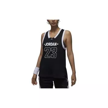 Jordan Air 23 Буква Номер Цвет Блок V-образный вырез Дышащий Повседневный Безрукавный Топ Женские топы Черный FN6688010 XS
