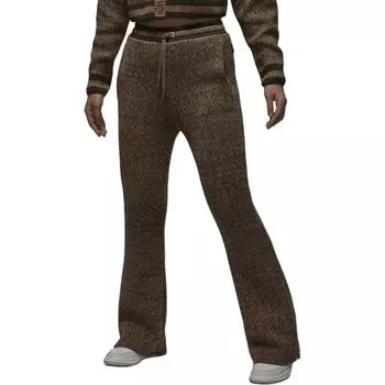 Jordan Air Color Block Slim Fit Удобные расклешенные универсальные трикотажные спортивные брюки со шнуровкой и средней посадкой Женские плавки Темно-коричневые FZ4202-223 S
