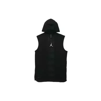 Jordan Air Dri-Fit Sleeveless Hooded Basketball Vest With Letter Print On The Back Men Tops Black White CW0373-010 XS