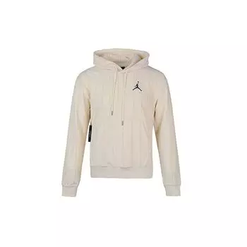 Jordan Air флисовая толстовка с вертикальной полосой, пуловер, мужская толстовка с капюшоном бежевого цвета CD5740-271 S