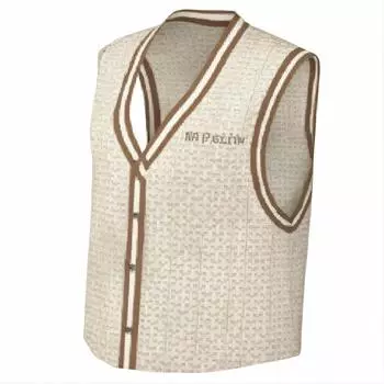 Jordan Air Jrd Knit Vest Plaid Design Casual V-образный вырез без рукавов жилет женский жилет бежевый FV7114133 M