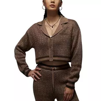 Jordan Air Knit Top Soft Knit Polo Sweater Женские топы Хаки FZ4196-223 S