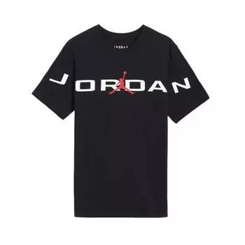 Jordan Air Short Sleeve T-shirt Black/Red/White Men Streetwear HJ2358-010 L