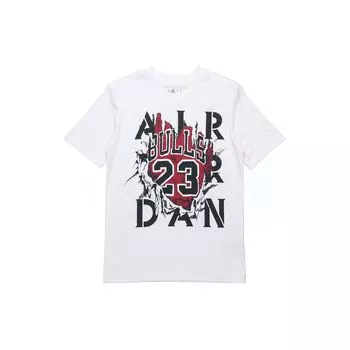 Jordan AJ5 85 Буквенно-цифровой принт с круглым вырезом и короткими рукавами Мужские топы Белые DD5260-100 XS