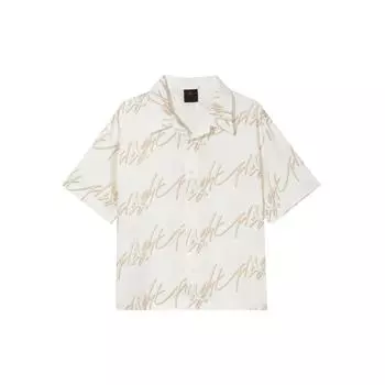 Jordan Allover Logo Print Свободная рубашка с коротким рукавом для мужчин, топы белого цвета FB7323-133 M
