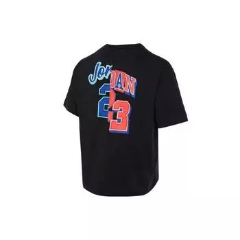 Jordan American Retro Sports Training Повседневная футболка с коротким рукавом с буквенным принтом и мужскими топами со стандартными плечами, черный FQ0359-010 XL