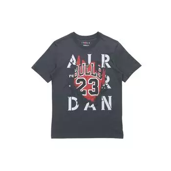 Jordan Athletic Повседневная футболка с круглым вырезом и короткими рукавами с буквенным принтом, мужские топы, черные DD5260-060 XXXL