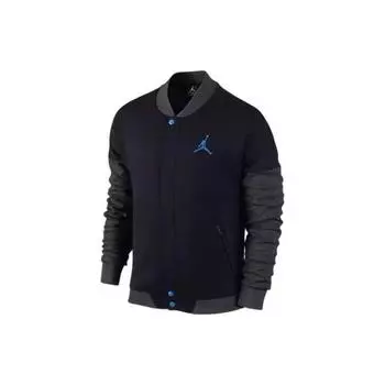 Jordan Baseball Collar Embroidered Logo Baseball Jacket Men jackets Navy-Blue 677812-010 XXL