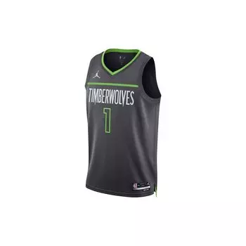 Jordan Баскетбольная майка Edwards No.1 Wolves Statement без рукавов для мужчин, топы, черный цвет DO9534-062 L
