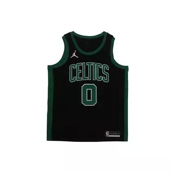 Jordan Баскетбольная майка NBA Celtics Tatum No. 0 Мужские топы Fan Edition Black Green CV9470-011 L