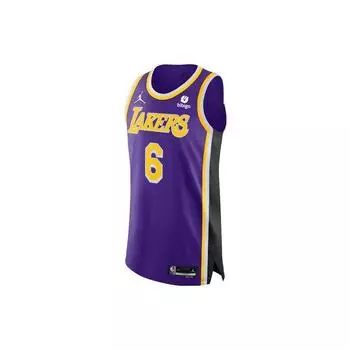 Jordan Баскетбольная майка с полосатым логотипом Los Angeles Lakers LeBron James, мужская, фиолетовая DB3484-506 M