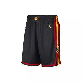 Мужские баскетбольные тренировочные шорты Jordan NBA Dri-Fit Striped Panel Colorblock, черные, CV8104-010 XL