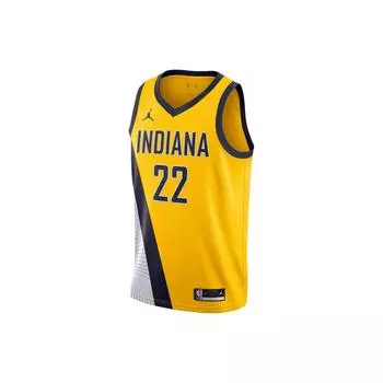 Jordan Баскетбольный жилет прямого кроя NBA средней длины с влагоотводящим эффектом, Pacers Fan Edition, Caris LeVert No. 22 Мужские топы желтые CV9479-729 XL