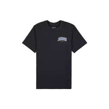 Jordan Big Logo Print Спортивная футболка с круглым вырезом с короткими рукавами Мужские топы Черные DM3217-010 XXL
