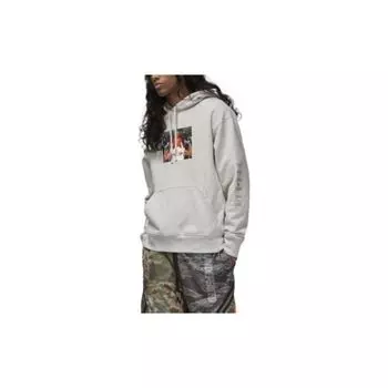 Jordan Brand X UNDEFEATED Undefeated X Air Jordan Capsule Collection Пуловер с графическим принтом, мужская толстовка с капюшоном серого цвета DX6318-050 XS