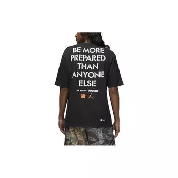 Jordan BrandUNDEFEATED Совместная капсульная коллекция с логотипом и буквенным принтом, футболка с круглым вырезом и короткими рукавами, мужские топы, черные DX4305-010 L